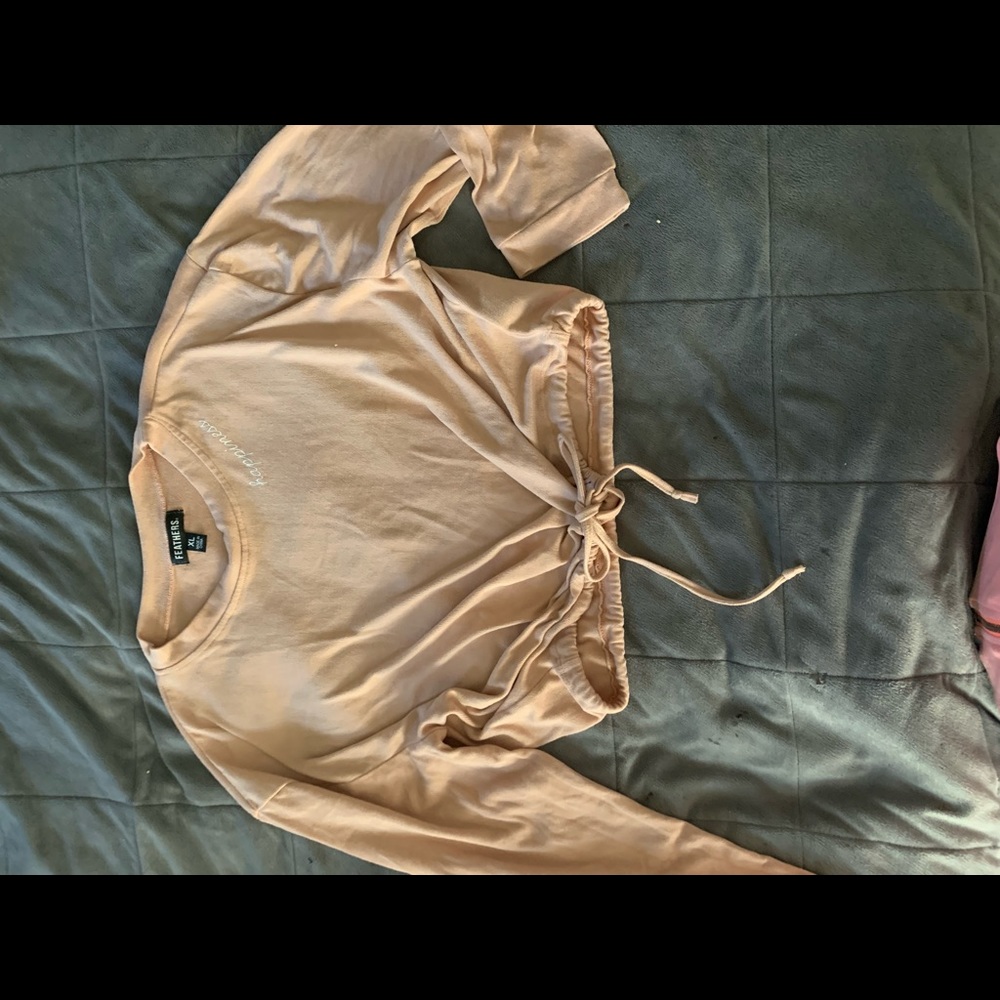 Feathers long sleeve crop